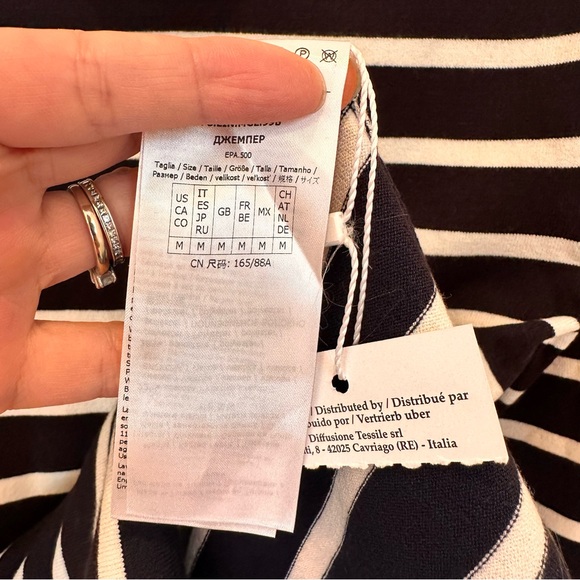 Max&Co Label-cut Turtle-neck Long Sleeves Stripes Top Size: Medium Fall / Winter - Picture 9 of 11